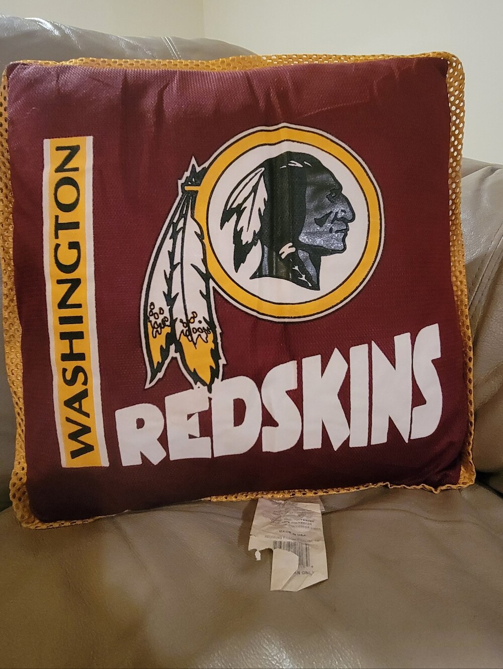 Vintage Washington Commanders (formerly Washington Redskins) old logo pillow